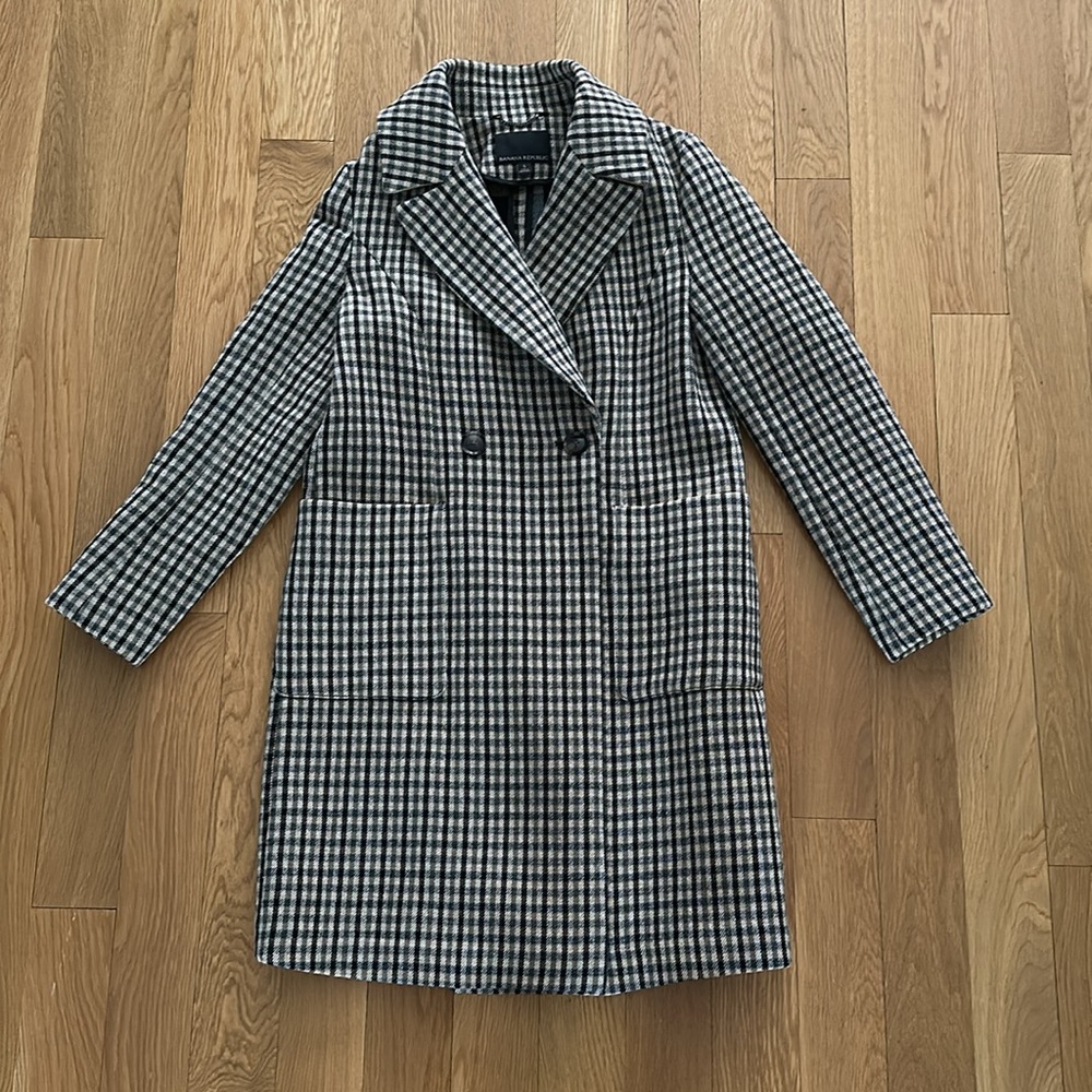 New Banana Republic Plaid Coat